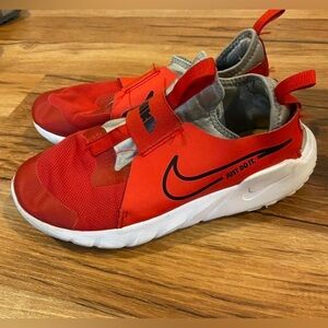 Nike Kids red and white sneakers slip ons no tie